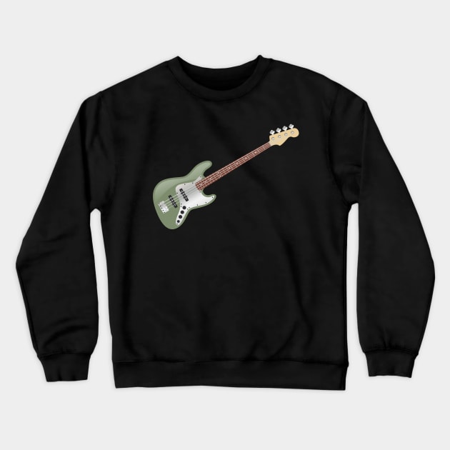 Vintage Avocado Green Electric J-Bass Crewneck Sweatshirt by Vector Deluxe